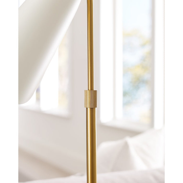 Visual Comfort Studio Tresa 1-Lt Task Table Lamp, White/Brass