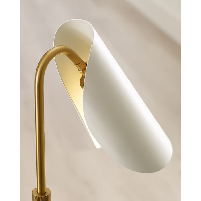 Visual Comfort Studio Tresa 1-Lt Task Table Lamp, White/Brass