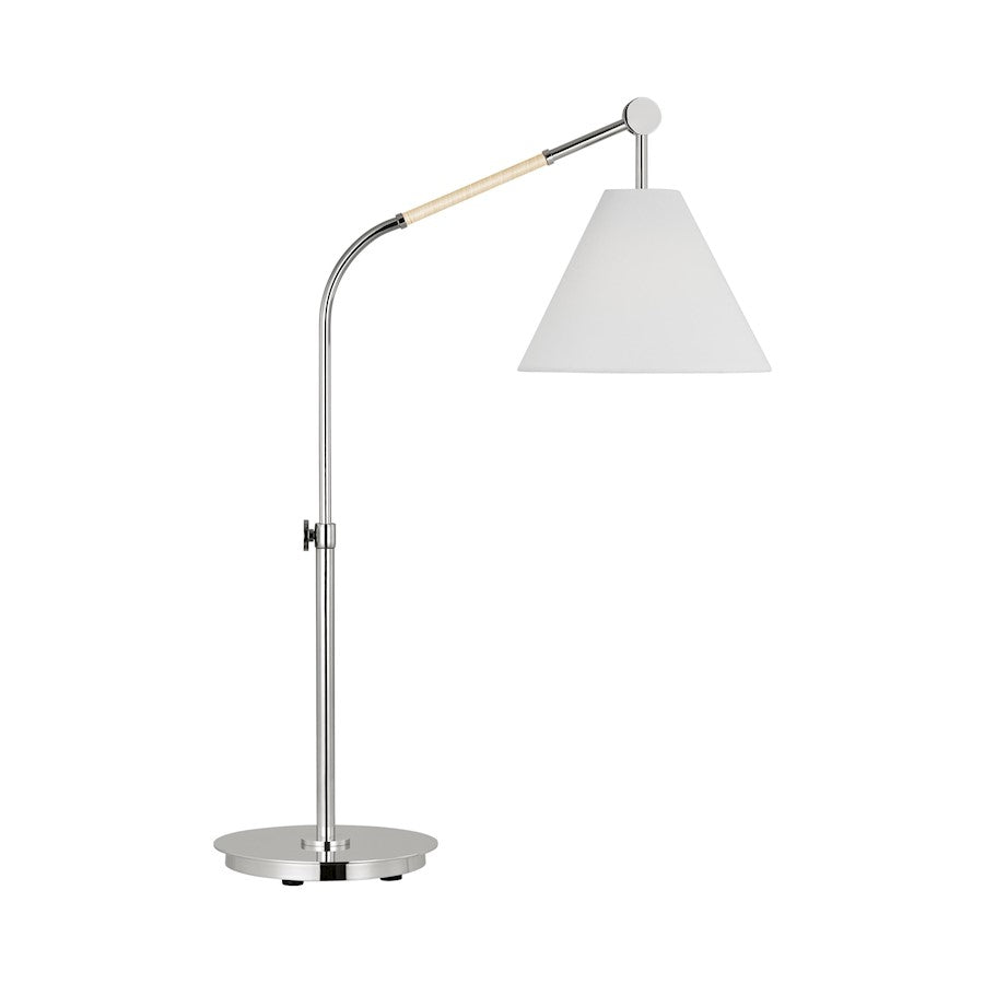 Visual Comfort Studio Remy 1-Lt Large Task Table Lamp, NK/WH Linen - AET1041PN1