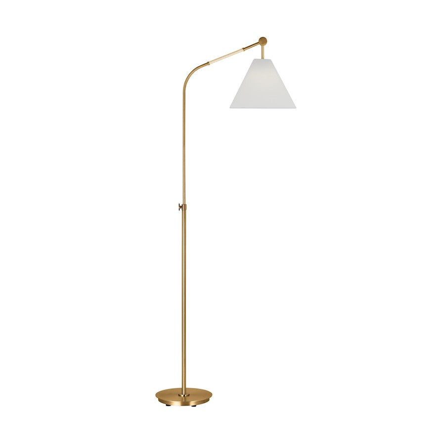 Visual Comfort Studio Remy 1 Light Medium Floor Lamp, Brass/White - AET1051BBS1