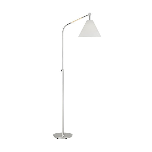 Visual Comfort Studio Remy 1 Light Medium Floor Lamp, Nickel/White - AET1051PN1