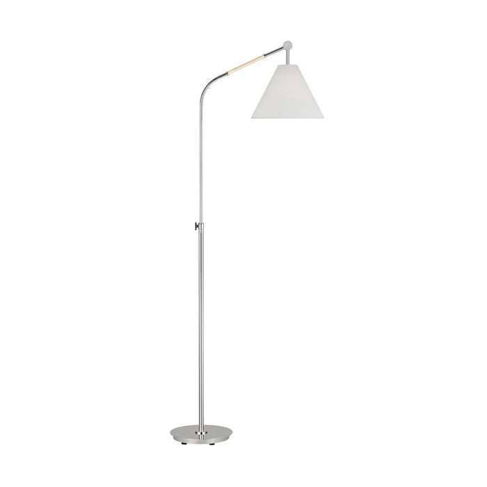 Visual Comfort Studio Remy 1 Light Medium Floor Lamp, Nickel/White - AET1051PN1