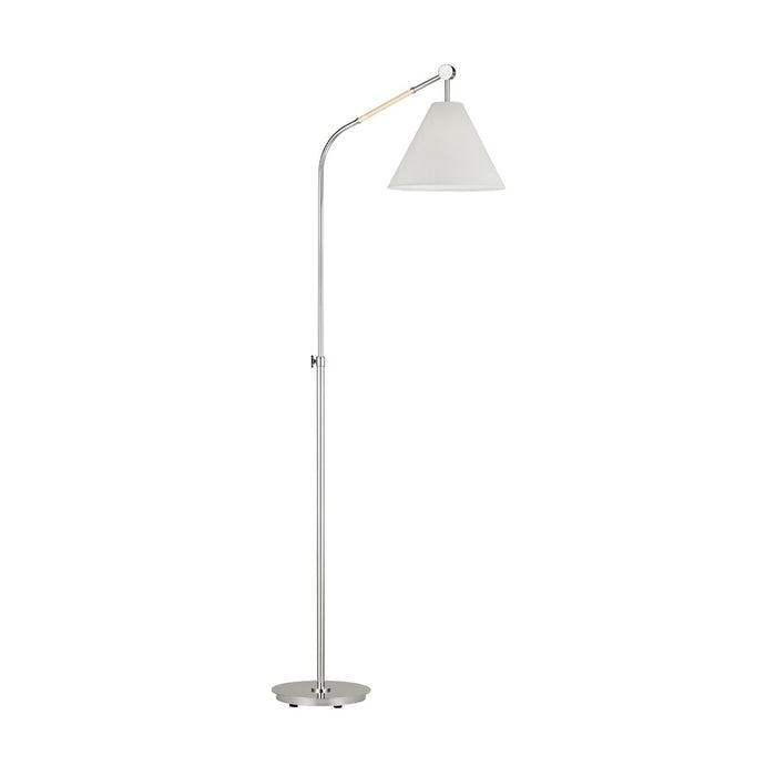 Visual Comfort Studio Remy 1 Light Medium Floor Lamp, Nickel/White