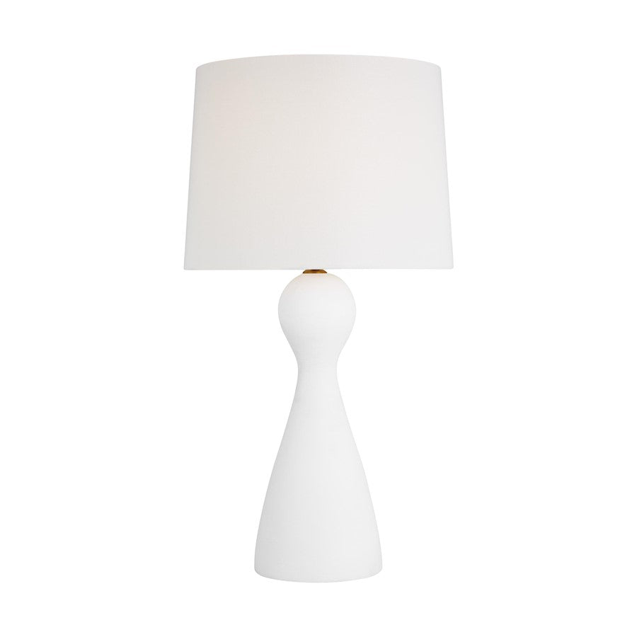 Visual Comfort Studio Constance 1-Lt Table Lamp, Textured WH/WH - AET1091TXW1