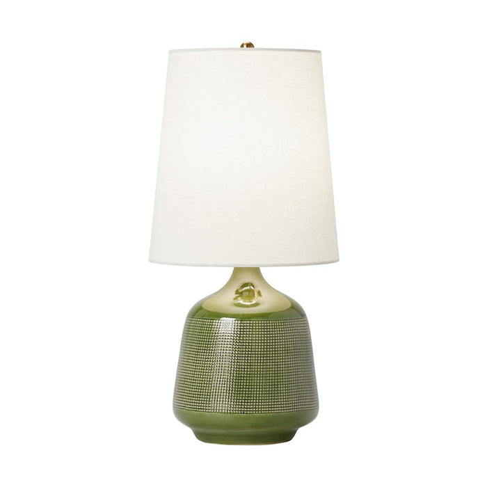 Visual Comfort Studio Ornella 1-Lt SM Table Lamp, Green/WH Linen - AET1141GRN1