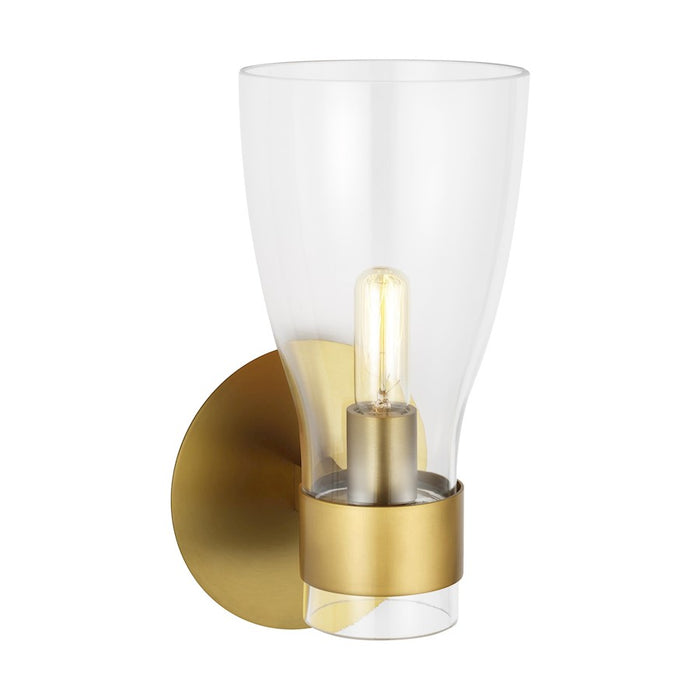 Visual Comfort Studio Moritz 1 Light Sconce, Burnished Brass/Clear