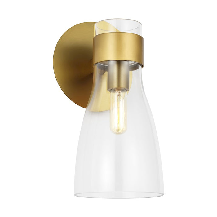 Visual Comfort Studio Moritz 1 Light Sconce, Burnished Brass/Clear