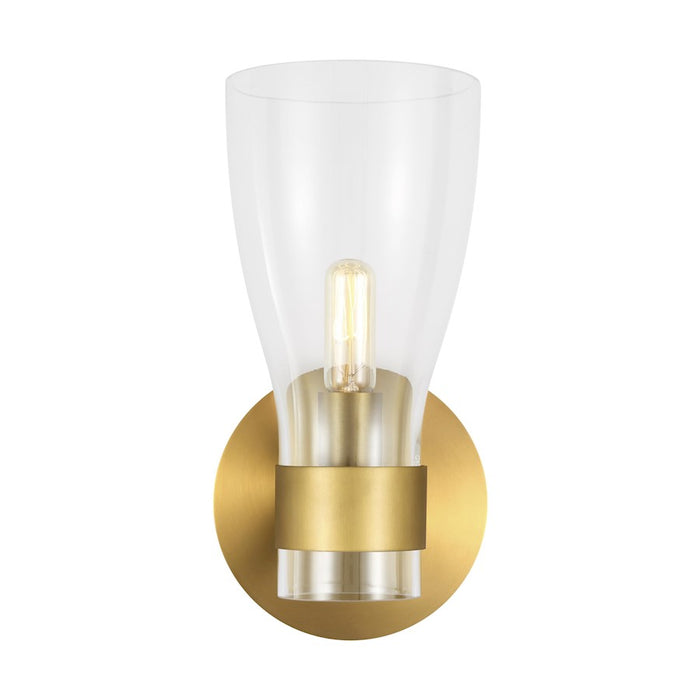 Visual Comfort Studio Moritz 1 Light Sconce, Burnished Brass/Clear