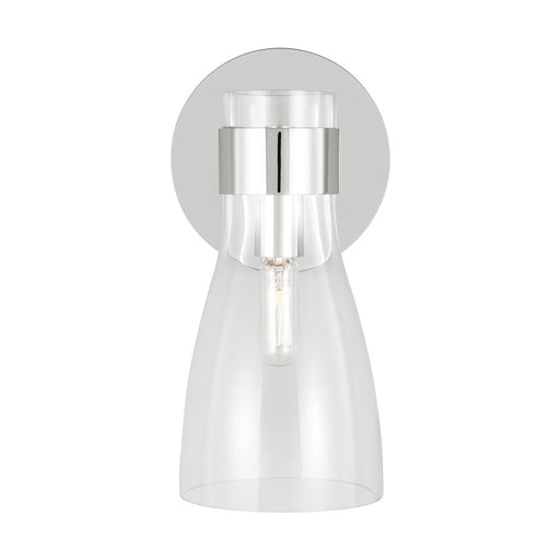 Visual Comfort Studio Moritz 1 Light Sconce, Polished Nickel/Clear - AEV1001PN