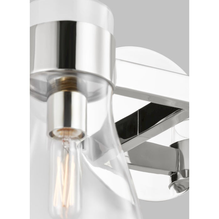 Visual Comfort Studio Moritz 2 Light Vanity, Polished Nickel/Clear