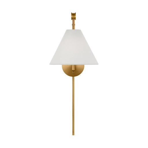 Visual Comfort Studio Remy 1-Lt Med Task Sconce, Brass/White Linen - AEW1021BBS