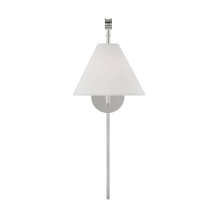 Visual Comfort Studio Remy 1-Lt Med Task Sconce, Nickel/White Linen - AEW1021PN