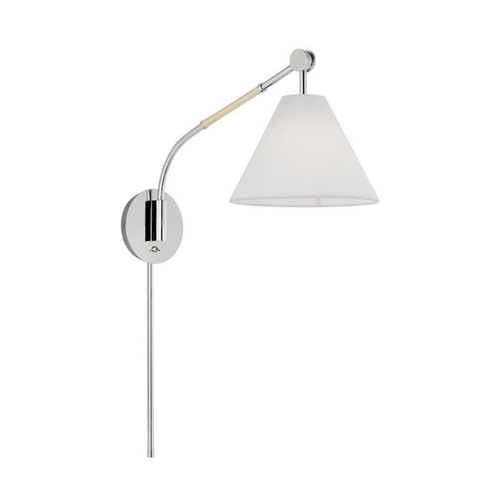 Visual Comfort Studio Remy 1-Lt Med Task Sconce, Nickel/White Linen