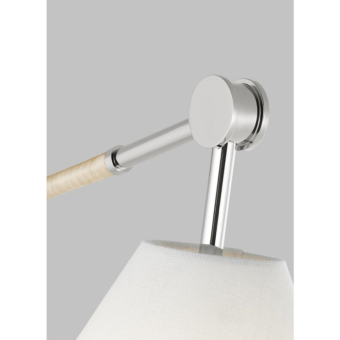 Visual Comfort Studio Remy 1-Lt Med Task Sconce, Nickel/White Linen