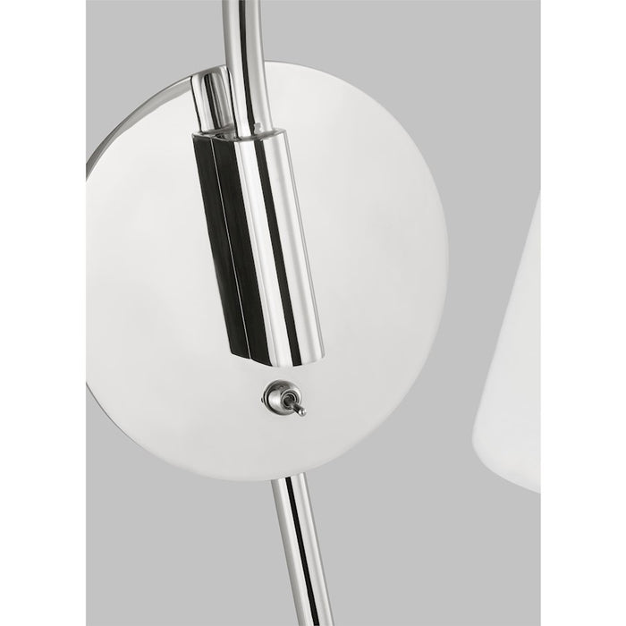 Visual Comfort Studio Remy 1-Lt Med Task Sconce, Nickel/White Linen