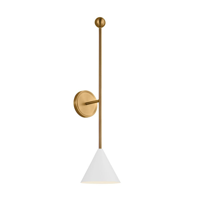 Visual Comfort Studio Cosmo 1-Lt XL Sconce, White/Brass