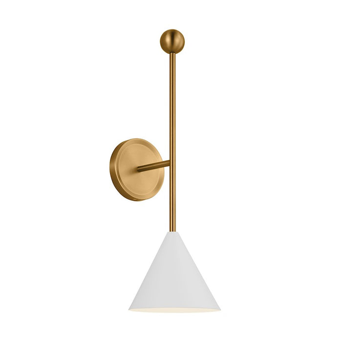 Visual Comfort Studio Cosmo 1 Light Large Sconce, White/Brass