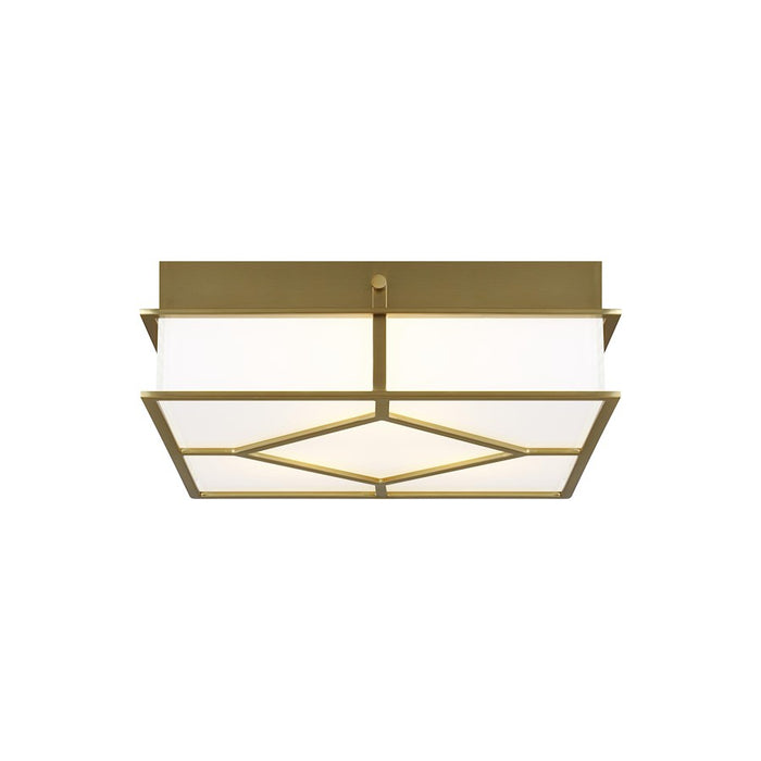 Visual Comfort Studio Transom 3 Light Flush, Burnished Brass/White - AF1063BBS