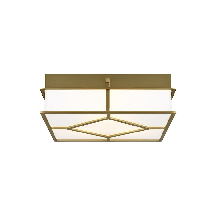 Visual Comfort Studio Transom 3 Light Flush, Burnished Brass/White - AF1063BBS