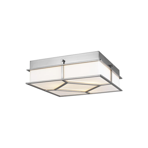 Visual Comfort Studio Transom 3 Light Flush, Polished Nickel/White