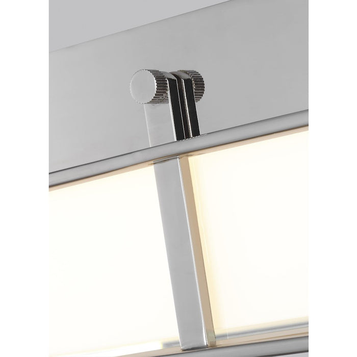Visual Comfort Studio Transom 3 Light Flush, Polished Nickel/White