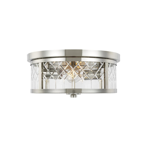 Visual Comfort Studio Alec 2 Light Flush Mount, Polished Nickel/Clear - AF1072PN