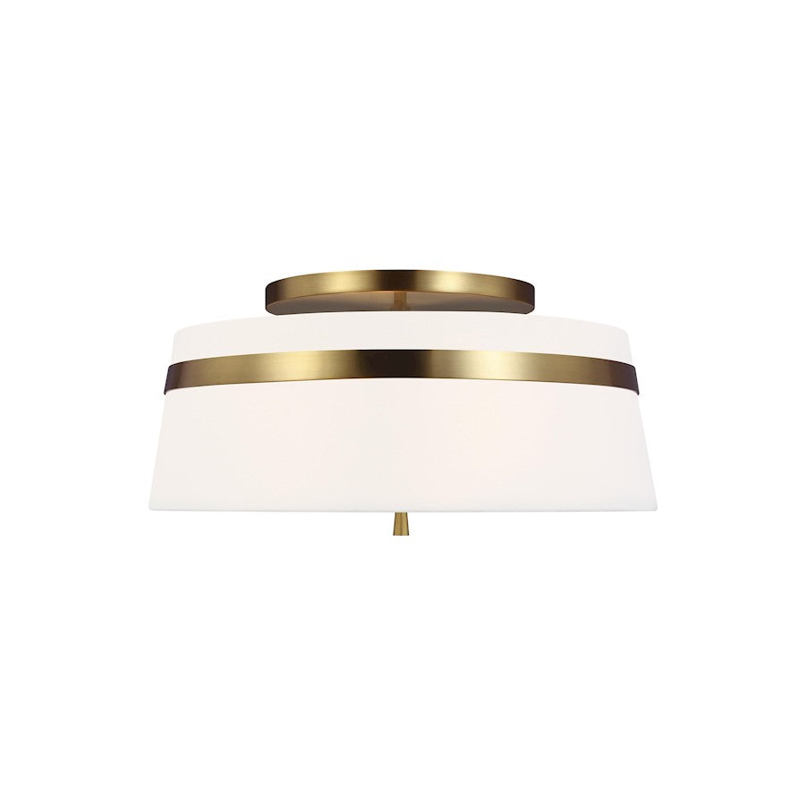 Visual Comfort Studio Cordtlandt 3-Lt Large Semi-Flush, Brass/White - AF1153BBS