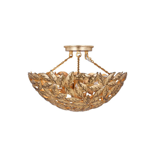 Visual Comfort Studio Kelan 3 Light Semi Flush Mount, Antique Gild - AF1173ADB