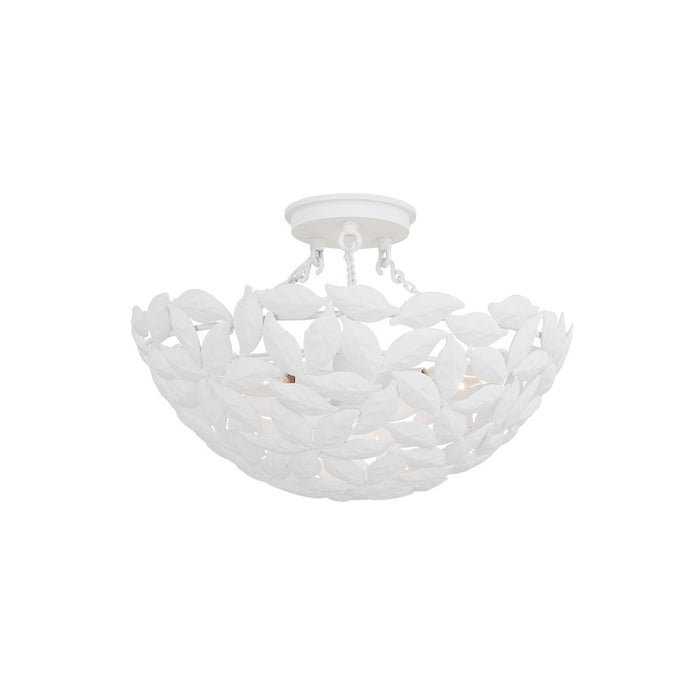 Visual Comfort Studio Kelan 3 Light Semi Flush Mount, Textured White