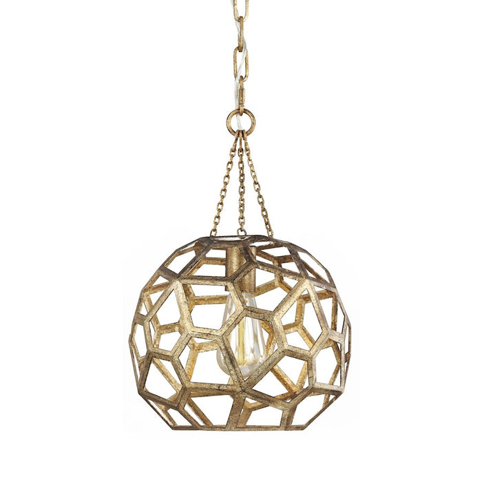 Visual Comfort Studio Feccetta 1 Light Small Pendant, Antique Gild