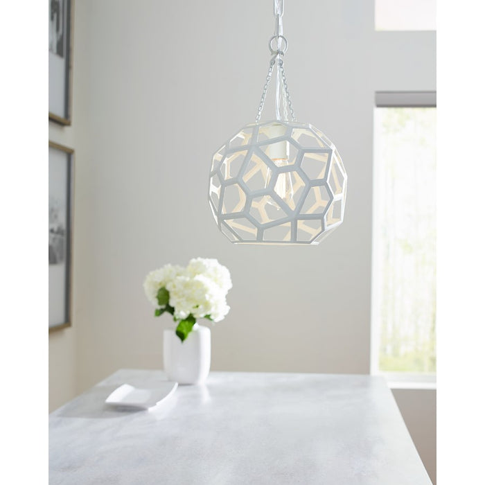 Visual Comfort Studio Feccetta 1-Lt Small Pendant, Paper Mache White