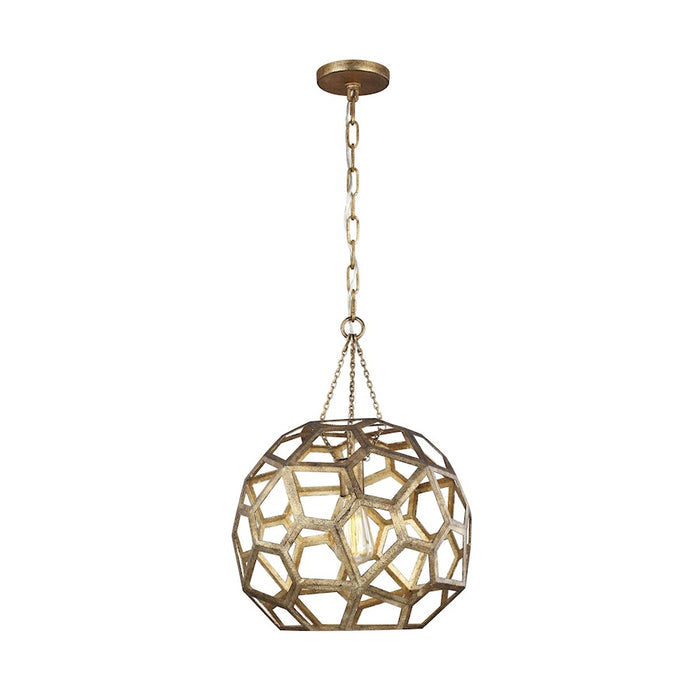 Visual Comfort Studio Feccetta 1 Light Medium Pendant, Antique Gild - AP1061ADB