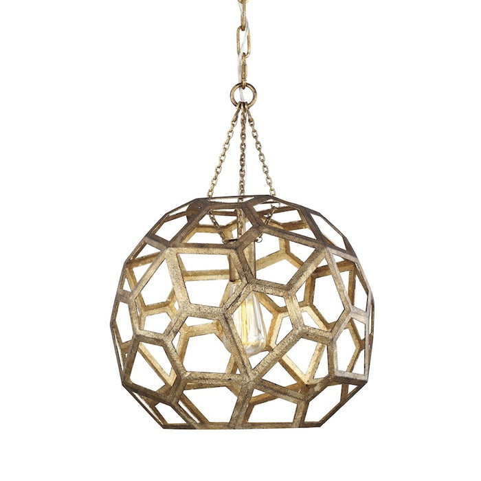 Visual Comfort Studio Feccetta 1 Light Medium Pendant, Antique Gild