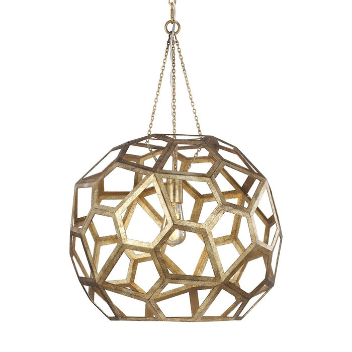 Visual Comfort Studio Feccetta 1 Light Large Pendant, Antique Gild