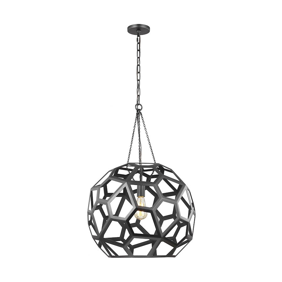 Visual Comfort Studio Feccetta 1 Light Large Pendant, Midnight Black - AP1071MBK