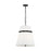 Visual Comfort Studio Cortlandt 3-Lt Large Pendant, Iron/White Linen