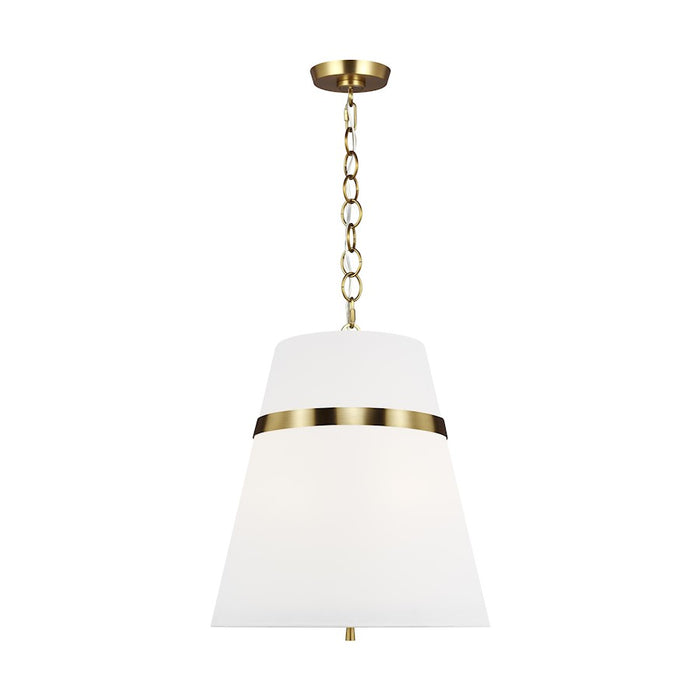 Visual Comfort Studio Cortlandt 3-Lt Large Pendant, BS/WH Linen - AP1173BBS