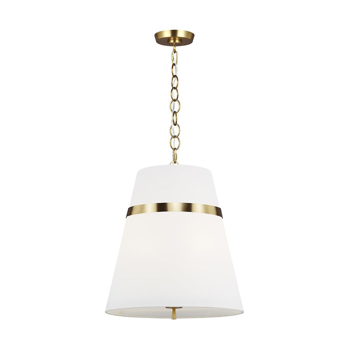 Visual Comfort Studio Cortlandt 3-Lt Large Pendant, BS/WH Linen