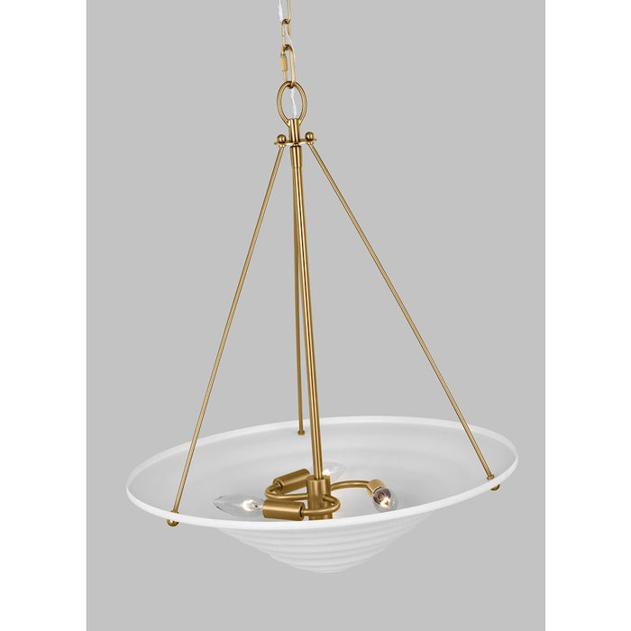 Visual Comfort Studio Dosinia 3 Light Large Pendant, Textured White