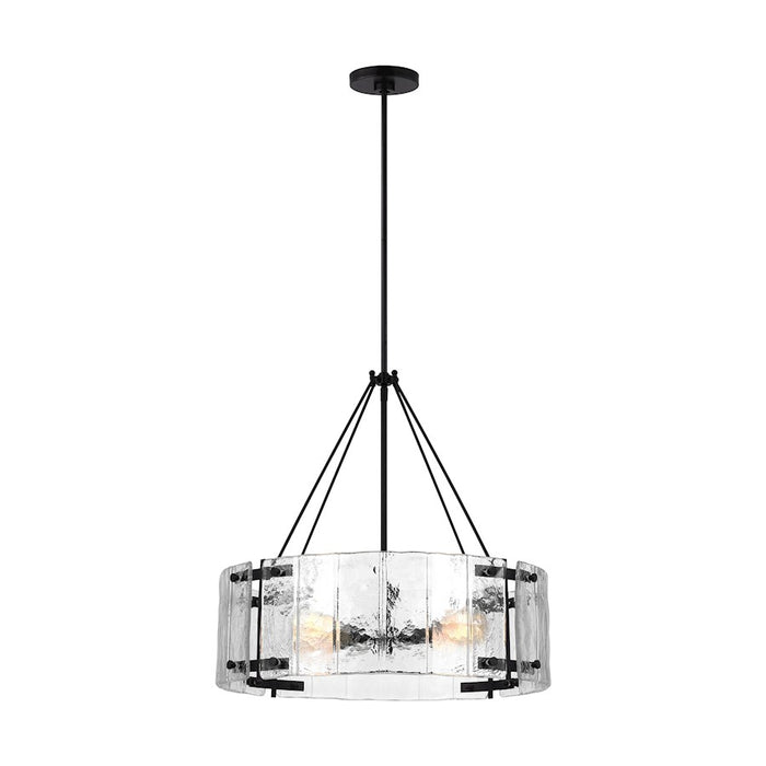 Visual Comfort Studio Calvert 4 Light Medium Chandelier, Iron/Clear