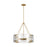 Visual Comfort Studio Calvert 4-Lt Med Chandelier, BS/Clear Textured