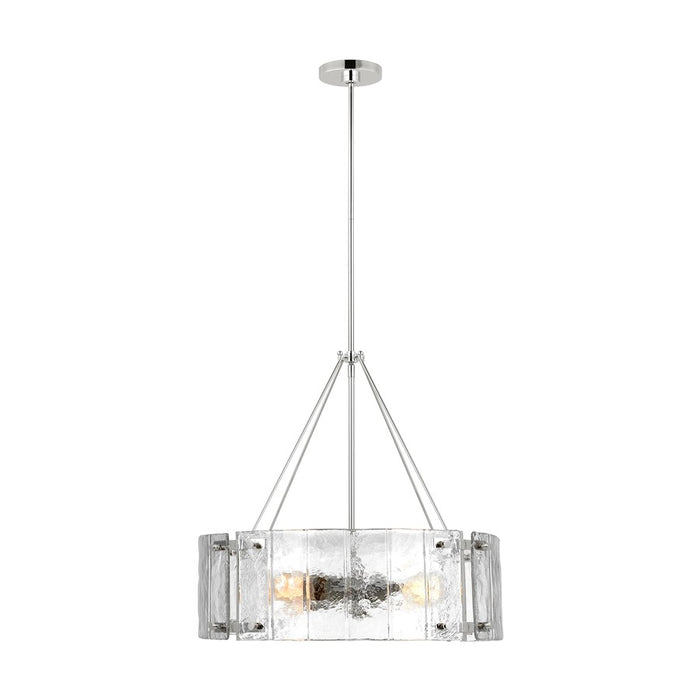 Visual Comfort Studio Calvert 4-Lt Med Chandelier, NK/Clear Text - AP1234PN