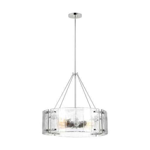 Visual Comfort Studio Calvert 4-Lt Med Chandelier, NK/Clear Text