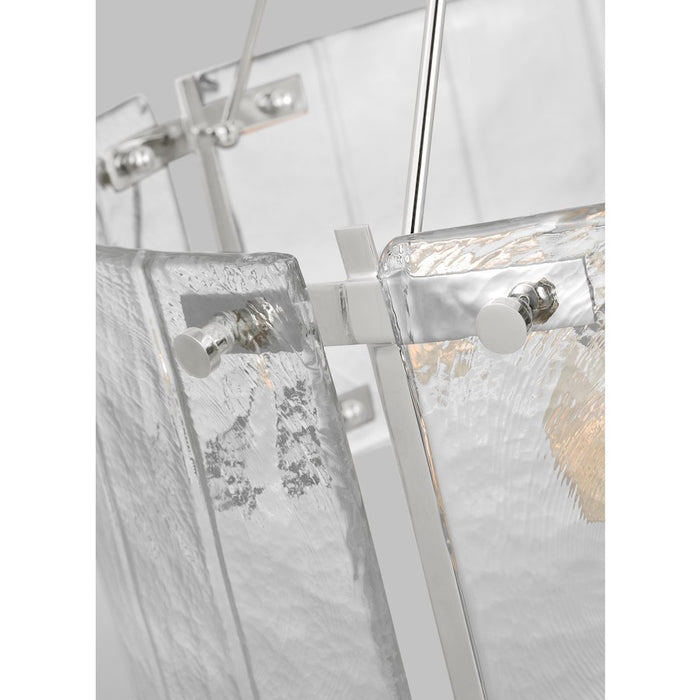 Visual Comfort Studio Calvert 4-Lt Med Chandelier, NK/Clear Text