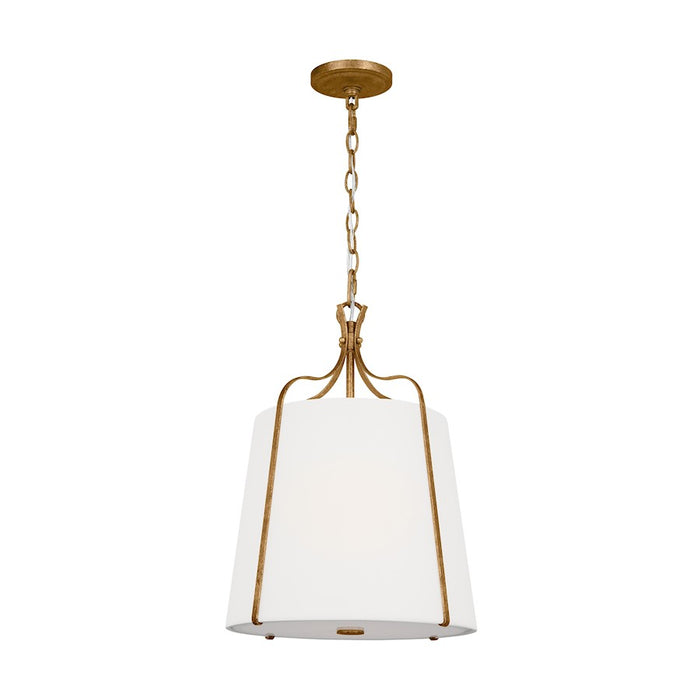 Visual Comfort Studio Leander 1-Lt SM Hanging Shade, Ant Gild/White