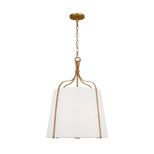 Visual Comfort Studio Leander 3 Light Hanging Shade, Ant Gild/White - AP1253ADB