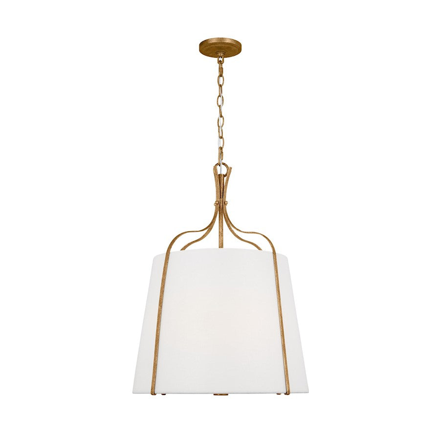 Visual Comfort Studio Leander 3 Light Hanging Shade, Ant Gild/White - AP1253ADB