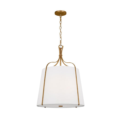 Visual Comfort Studio Leander 3 Light Hanging Shade, Ant Gild/White