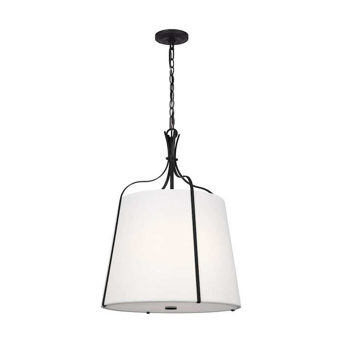 Visual Comfort Studio Leander 3 Light Med Hanging Shade, Steel/White