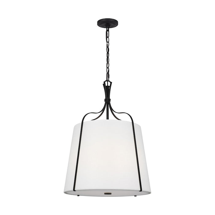 Visual Comfort Studio Leander 3 Light Med Hanging Shade, Steel/White